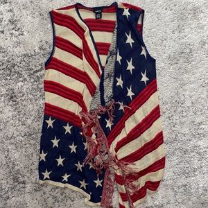 ✌🏼Rue 21 Red White Blue American Flag Vest Med